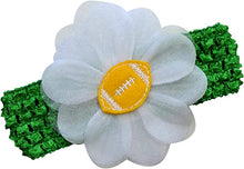 Load image into Gallery viewer, Baby Embroidered Felt Football Team Flower Headband Fits Newborns to Toddlers - MANY COLORS!