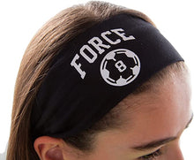 Load image into Gallery viewer, Soccer Cotton Stretch Headband with Your Custom and Personalized VINYL Text - Quantity Discounts
