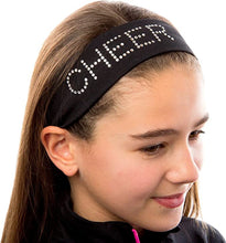 Load image into Gallery viewer, Cheer Rhinestone Cotton Stretch Headband - Quantity Discounts!
