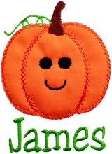 Load image into Gallery viewer, Personalized Pumpkin Face Halloween Bib for Baby BOYS - White BIB
