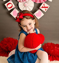 Load image into Gallery viewer, Valentines Day Beaded Heart Baby Bow Headband
