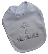 Load image into Gallery viewer, Embroidered Bless This Child Christening Baby Bib

