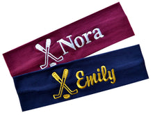 Load image into Gallery viewer, Personalized Monogrammed EMBROIDERED Ice Hockey Cotton Stretch Headband - Quantity Discounts
