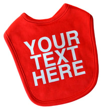 Load image into Gallery viewer, Baby Boys Personalized Bib Customized with Your Vinyl Text and Color of Choice
