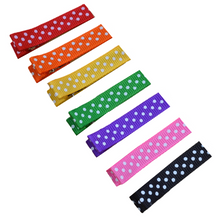 Load image into Gallery viewer, Polka Dot No Slip Ribbon Lined Double Pronged Alligator Hair Clip Set
