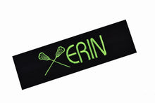 Load image into Gallery viewer, Personalized Monogrammed EMBROIDERED Lacrosse Cotton Stretch Headband - Quantity Discounts
