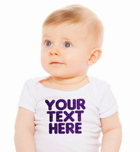 Load image into Gallery viewer, Personalized Baby Girl Bodysuit with Custom GLITTER Text of Your Choice - Up to 3 Lines of Text!
