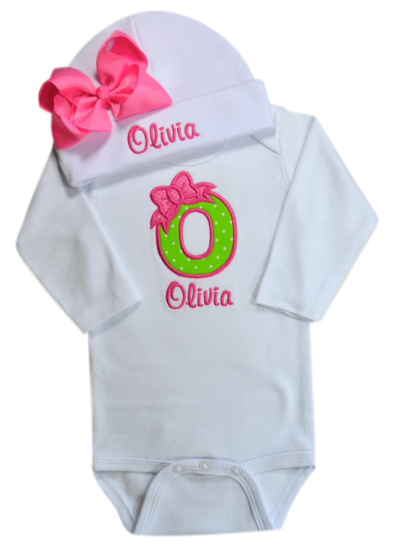 Baby Girl Personalized Baby Onesies Embroidered Personalized Baby