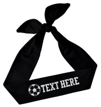 Load image into Gallery viewer, Design Your Own Soccer Tie Back Headband with VINYL Text - Quantity Discounts