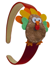 Load image into Gallery viewer, Felt Turkey Thanksgiving Toddler and Girls Arch Headband