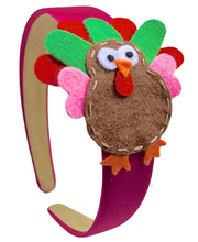 Load image into Gallery viewer, Felt Turkey Thanksgiving Toddler and Girls Arch Headband
