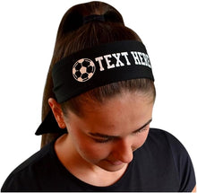 Load image into Gallery viewer, Design Your Own Soccer Tie Back Headband with VINYL Text - Quantity Discounts
