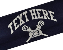 Load image into Gallery viewer, Lacrosse Headband Personalized with Your Custom GLITTER FLAKE Text &amp; Number - Quantity Discounts
