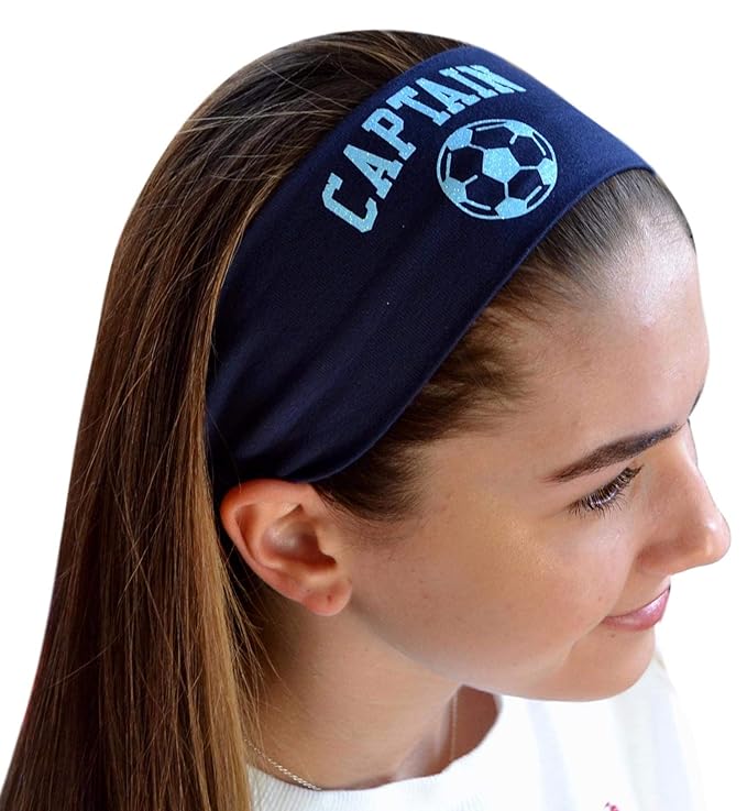 Soccer Headband Personalized with Your Custom GLITTER FLAKE Text & Number - Quantity Discounts