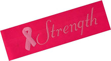 Load image into Gallery viewer, Breast Cancer Awareness Pink Ribbon Embroidered Headband with Your Custom Name - Quantity Discounts
