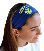 Load image into Gallery viewer, Voleyball Headband Personalized with Your Custom GLITTER FLAKE Text &amp; Number - Quantity Discounts
