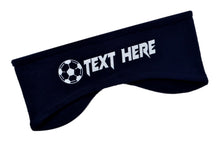 Load image into Gallery viewer, Soccer Fleece Ear Warmer Headband in Personalized GLITTER Text
