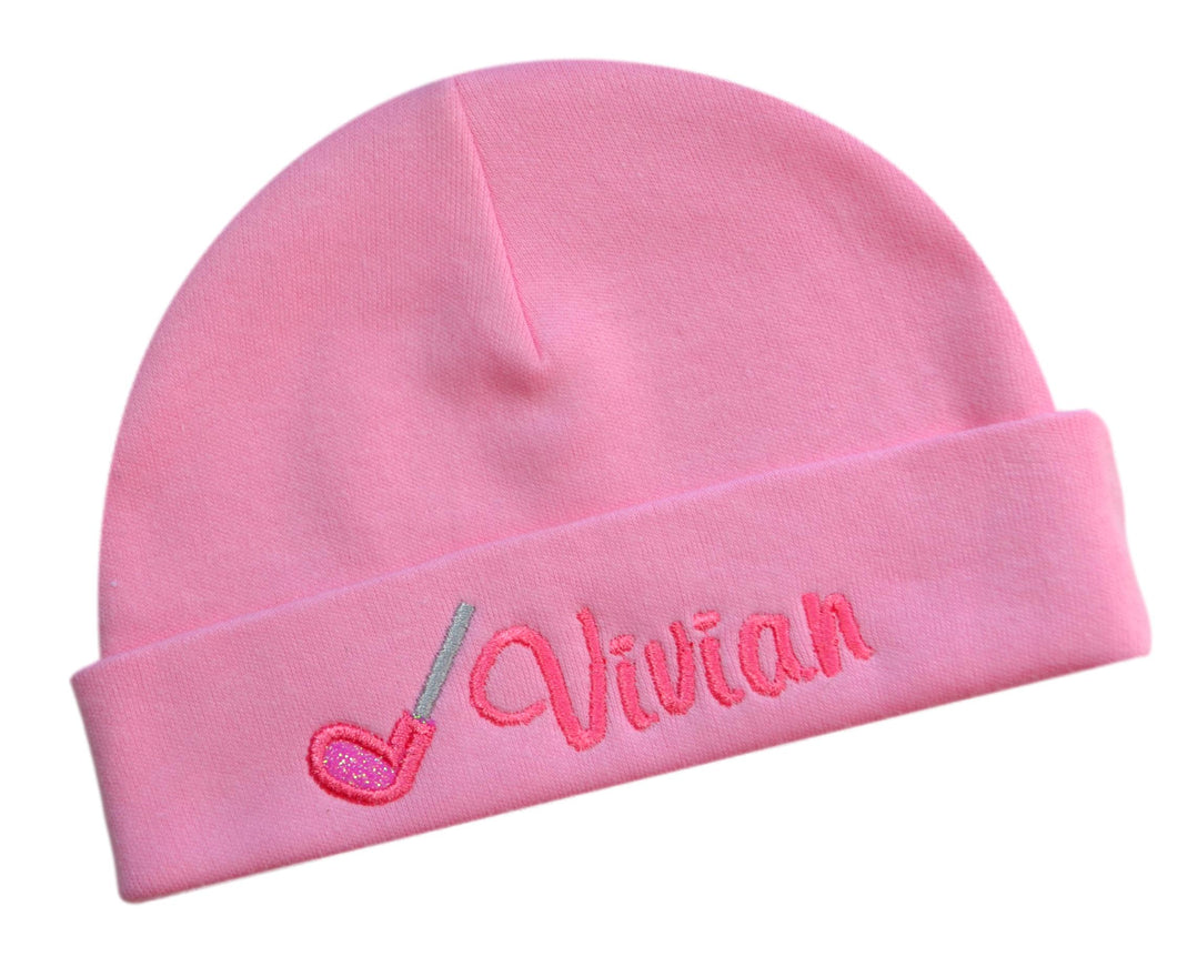 Personalized Baby Girls Golf Hat Embroidered With Name