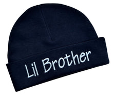 Load image into Gallery viewer, Lil Brother 100% Cotton Embroidered Baby Brother Hat for New Baby Boy
