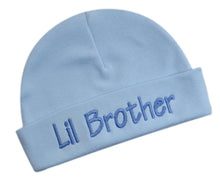 Load image into Gallery viewer, Lil Brother 100% Cotton Embroidered Baby Brother Hat for New Baby Boy
