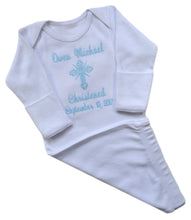 Load image into Gallery viewer, Personalized Christening Keepsake Onesie or Gown Embroidered with Name and Baptism Date
