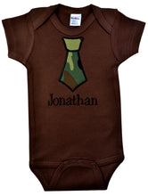 Load image into Gallery viewer, Embroidered Tie Bodysuit Romper for Baby Boys - Personalized with Your Custom Name
