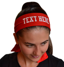 Load image into Gallery viewer, Design Your Own Tie Back Headband with Custom VINYL Text - Quantity Discounts
