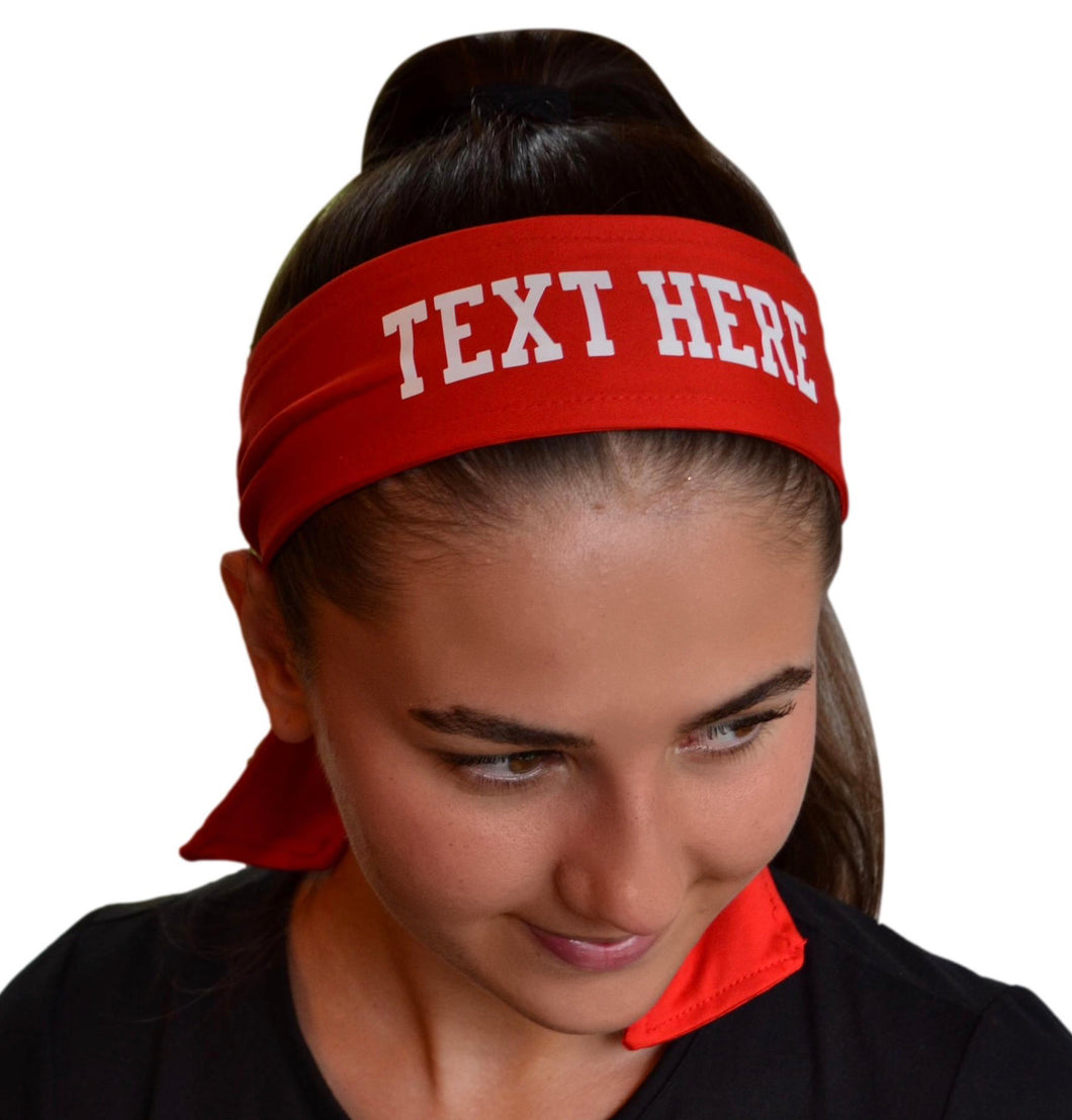 Design Your Own Tie Back Headband with Custom VINYL Text - Quantity Discounts