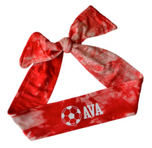 Load image into Gallery viewer, Design Your Own Soccer Tie Back Headband with VINYL Text - Quantity Discounts
