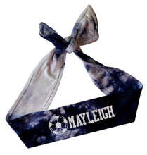 Load image into Gallery viewer, Design Your Own Soccer Tie Back Headband with VINYL Text - Quantity Discounts
