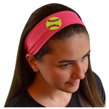 Load image into Gallery viewer, Softball Patch Cotton Stretch Sport Headband
