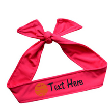 Load image into Gallery viewer, Design Your Own Basketball Tie Back Headband with VINYL Text - Quantity Discounts
