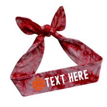 Load image into Gallery viewer, Design Your Own Basketball Tie Back Headband with VINYL Text - Quantity Discounts
