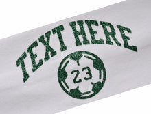 Load image into Gallery viewer, Soccer Headband Personalized with Your Custom GLITTER FLAKE Text &amp; Number - Quantity Discounts
