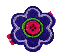 Load image into Gallery viewer, Flower Button Felt Hair Clippie 3 Colors!
