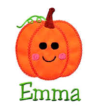 Load image into Gallery viewer, Embroidered Halloween Pumpkin Onesie Bodysuit for Baby Girls - Personalized with Your Custom Name
