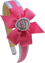 Load image into Gallery viewer, Easter Egg on Grosgrain Hair Bow Satin Arch Headband

