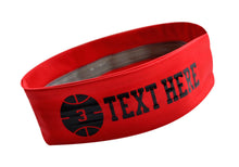 Load image into Gallery viewer, Design Your Own BASKETBALL No Slip Silicone Lined Stretch Headband with Your Custom VINYL Text - Quantity Discounts
