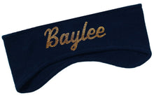 Load image into Gallery viewer, Custom Fleece Ear Warmer Headband in Personalized GLITTER Text
