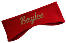 Load image into Gallery viewer, Custom Fleece Ear Warmer Headband in Personalized GLITTER Text
