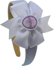 Load image into Gallery viewer, Easter Egg on Grosgrain Hair Bow Satin Arch Headband

