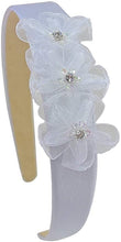 Load image into Gallery viewer, Lulu Organza Rhinesone Flower Arch Headband - 10 Colors!
