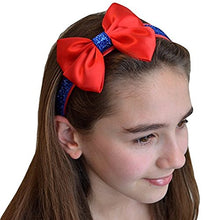 Load image into Gallery viewer, Snow White Inspired Sparkling Satin Bow Headband
