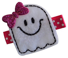 Load image into Gallery viewer, Lil Pumpkin and Ghost Embroidered Felt Hair Clip Set
