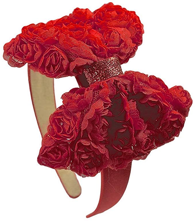 Valentine Shabby Chiffon Rosette Bow Arch Headband - 4 Colors!