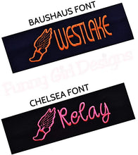 Load image into Gallery viewer, Personalized Monogrammed EMBROIDERED Track &amp; Field Cotton Stretch Headband - Quantity Discounts

