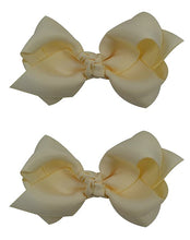 Load image into Gallery viewer, Set of 2 - 3 Inch Grosgrain Ribbon Boutique Children&#39;s Hair Bows
