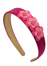 Load image into Gallery viewer, Girls Kit Felt Flower Cluster Satin Arch Headband - 4 Colors!
