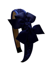 Load image into Gallery viewer, Girls Sparkle Headband with Grosgrain Bow - 12 Colors!
