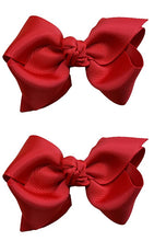 Load image into Gallery viewer, Set of 2 - 3 Inch Grosgrain Ribbon Boutique Children&#39;s Hair Bows
